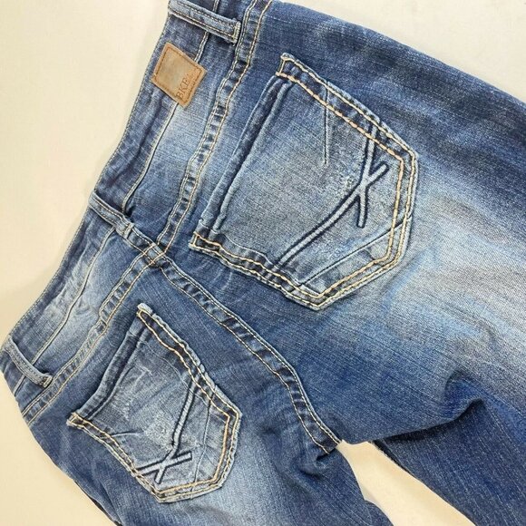 BKE Womens Stella Skinny Distressed Jeans Blue Size 27R Low Rise Y2K ABK2511 - Picture 5 of 11